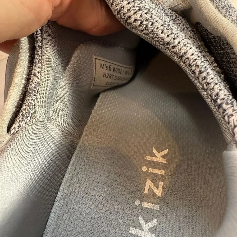 Kizik Madrid Eco-Knit Gray Shoe Hands Free Athletic‎ Sneaker mens 6 women's 7.5